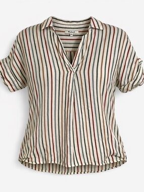 Madewell Women's 100% Cotton Striped Raglan Sleeve Top, Size XS, EUC